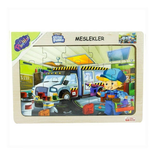 Ahşap Eğitici Puzzle Meslekler - 6