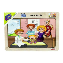 Ahşap Eğitici Puzzle Meslekler - 5