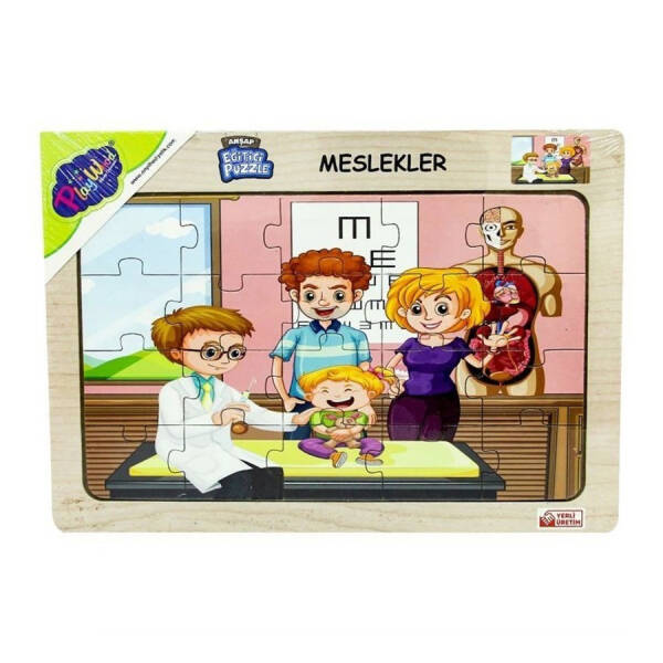 Ahşap Eğitici Puzzle Meslekler - 4