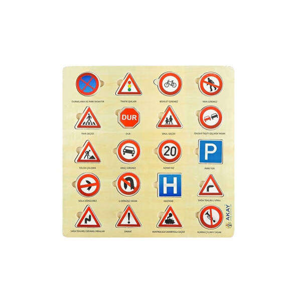 Ahşap Puzzle Trafik Işıkları - 1