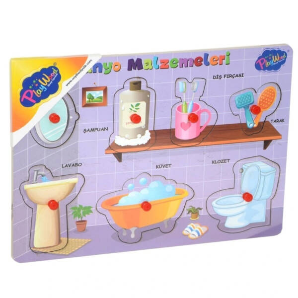 Ahşap Tutmalı Banyo Malzemeleri - 1