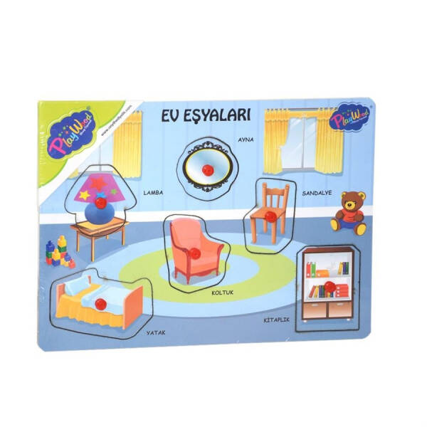 Ahşap Tutmalı Ev Eşyaları Puzzle - 4