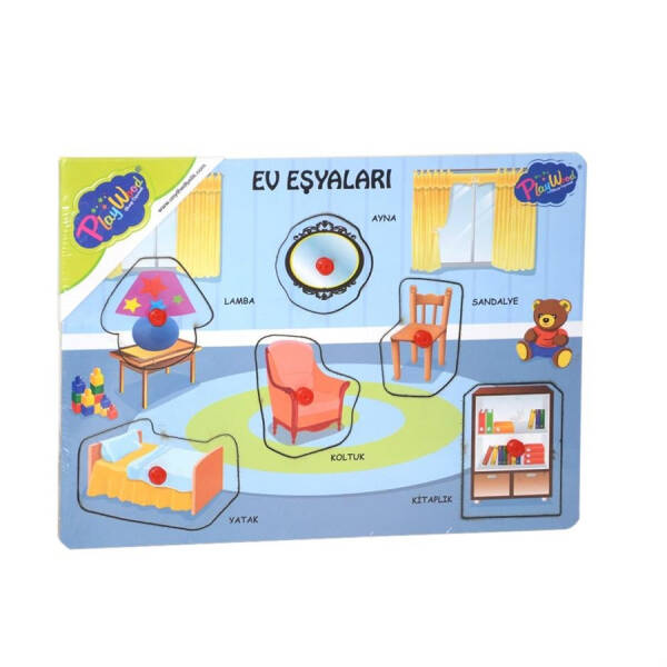 Ahşap Tutmalı Ev Eşyaları Puzzle - 1