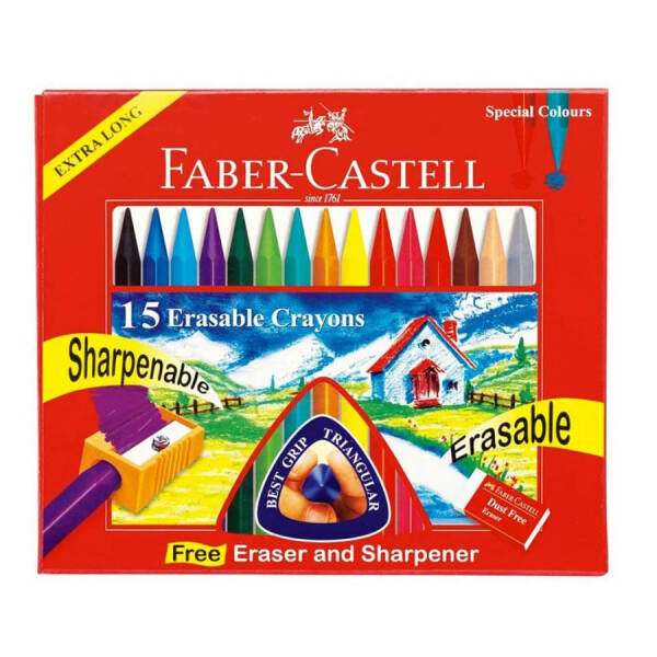 Faber Castel Silinebilir Wax Crayon Pastel Boya 15 - 1