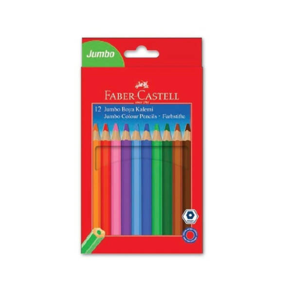 Faber Castell Boya Kalemi 12 Renk Jumbo Tam Boy - 1