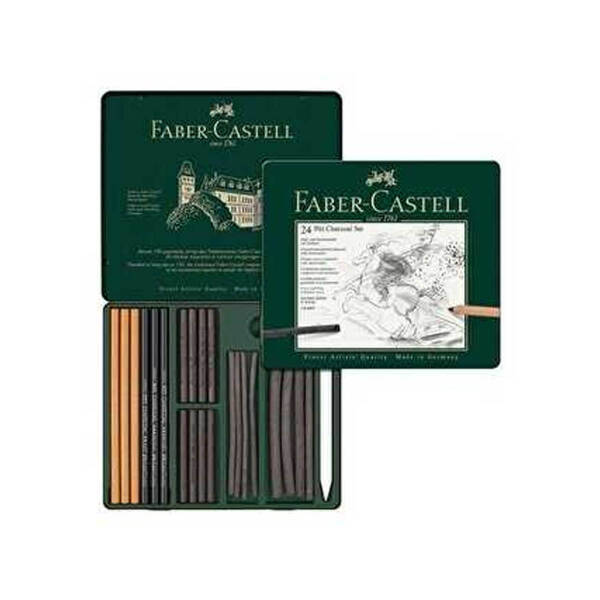 Faber-Castell Pitt Monochrome İşlenmiş Kömür Seti - 1