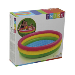 Intex Renkli Şişme Taban 3 Bölmeli Havuz 114x25 cm - 1