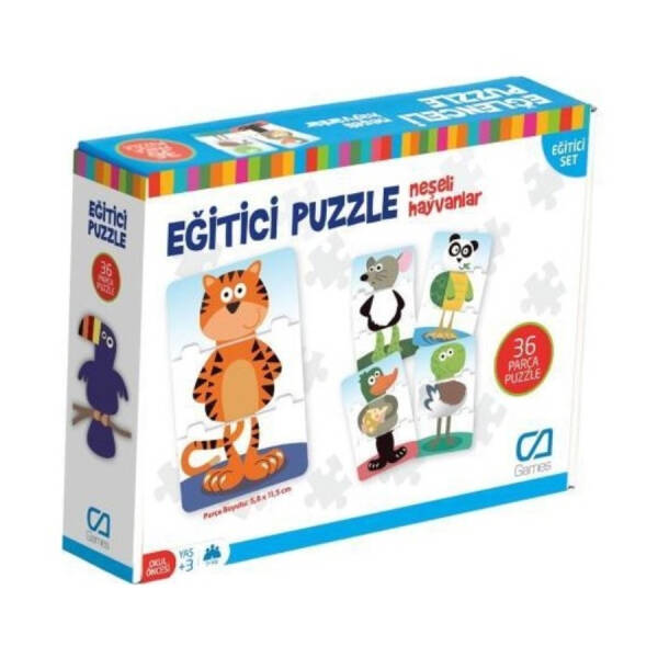 Neşeli Hayvanlar Eğitici Puzzle 36 Parça - 1