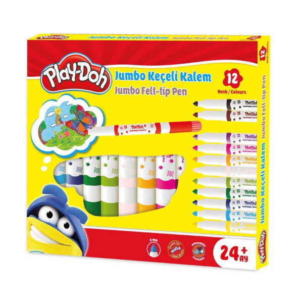 Play-Doh 12 Renk Jumbo Keçeli Kalem 6 Mm - 1