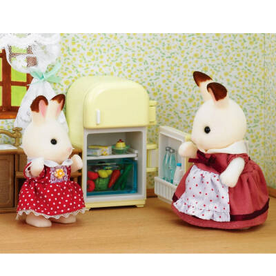 Sylvanian Çikolata Kulaklı Tavşan Anne ve Buzdolab - 3