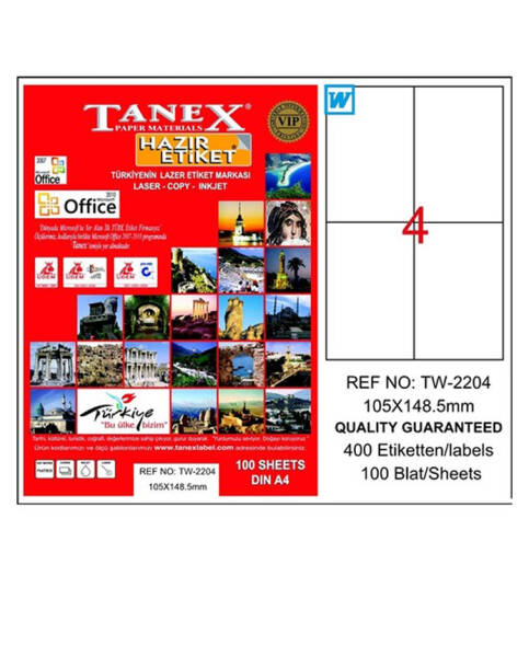 Tanex Laser Etiket 105x148,5 mm. - 1