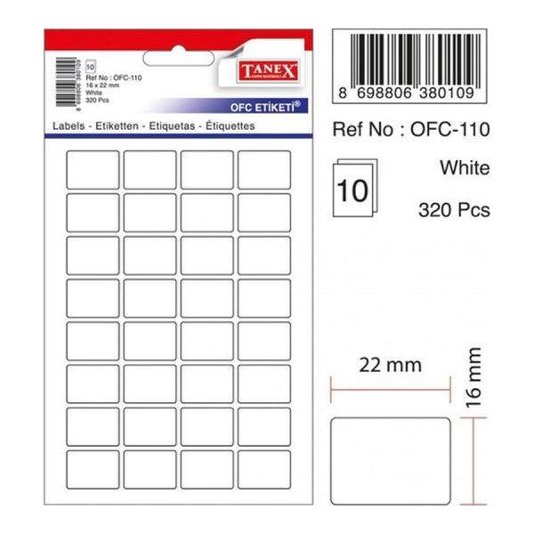 Tanex Ofis Etiketi Ofc.110 Beyaz - 1