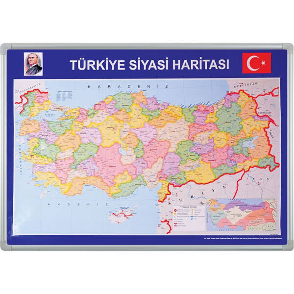 Türkiye Siyasi Haritası 70x100 Cm Alüminyum Çerçev - 2